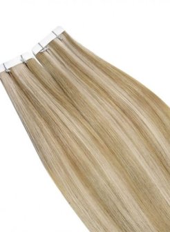 Double Drawn PU Seamless Invisible Skin Weft Extension Holes Natural Remy Hair #P16-22