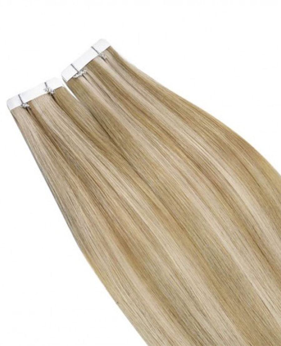Double Drawn PU Seamless Invisible Skin Weft Extension Holes Natural Remy Hair #P16-22