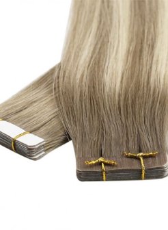 100% Virgin Human Hair Tape In Extensions Seamless Volume #T8-P8-613