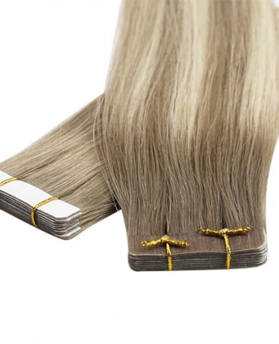 100% Virgin Human Hair Tape In Extensions Seamless Volume #T8-P8-613